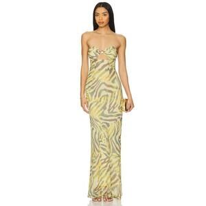 white flower maxi dress Renesmee White Floral Satin Maxi Dress - US 14